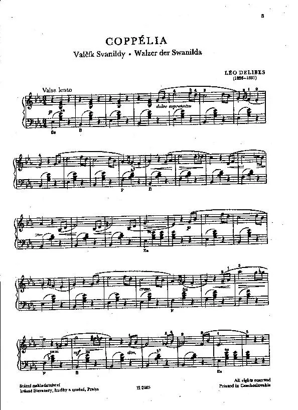 télécharger la partition d'accordéon Coppélia (Walzer der Swanilda) (Arrangement : Jaroslawa Baltera) au format PDF