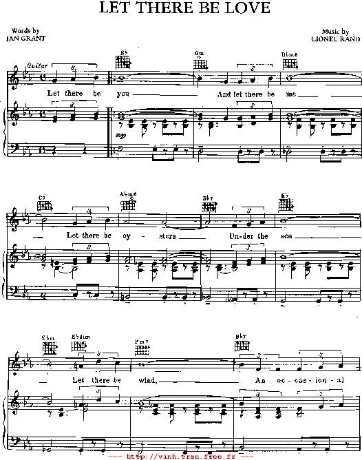 télécharger la partition d'accordéon Let there be love au format PDF