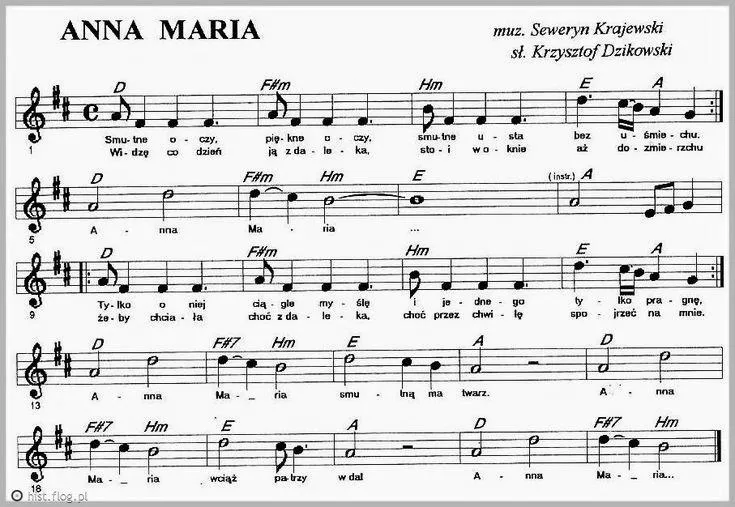 télécharger la partition d'accordéon Anna Maria (Slow) au format PDF