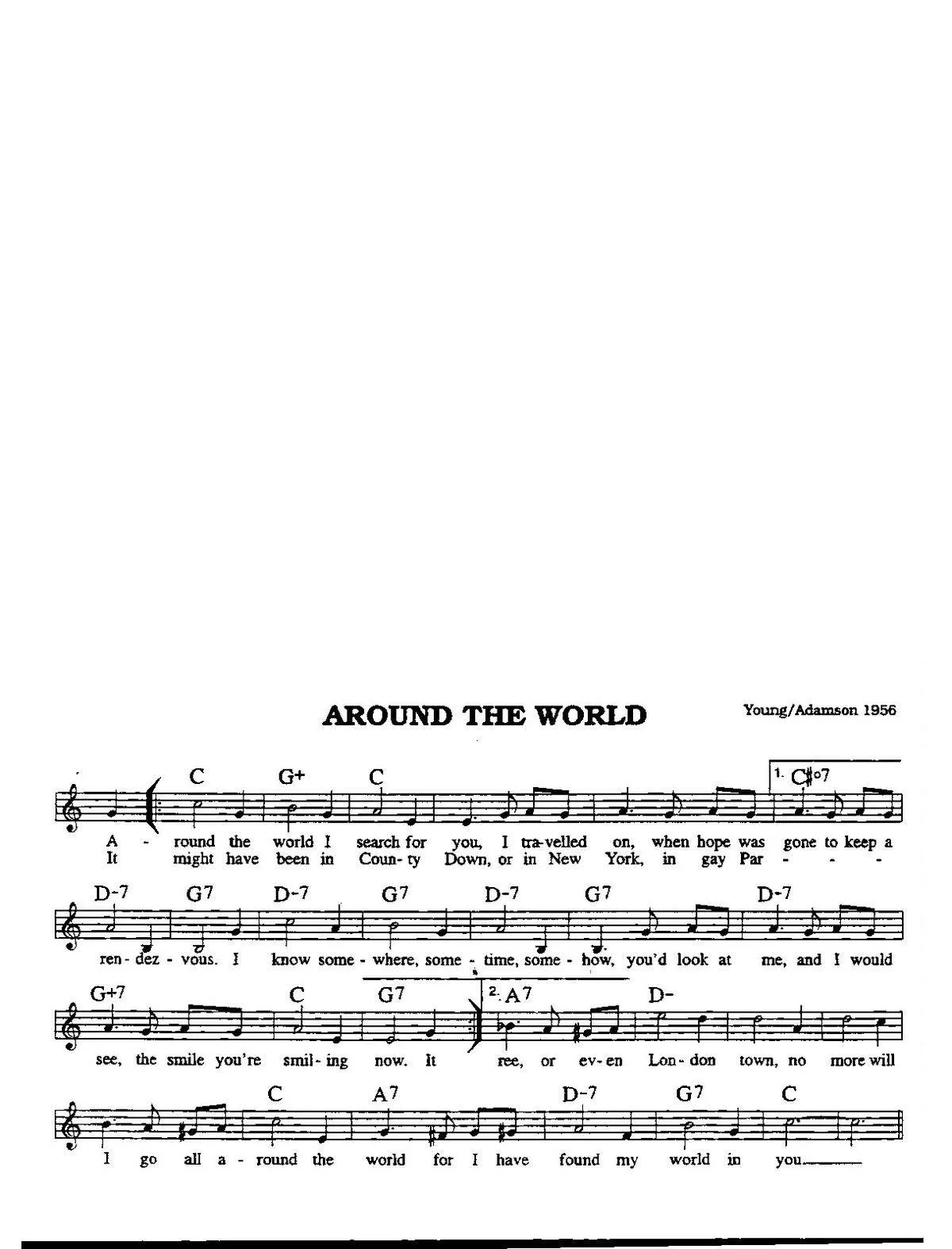 télécharger la partition d'accordéon Around the world (Valse Boston) au format PDF
