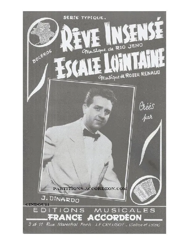 télécharger la partition d'accordéon Escale lointane (Créé par Jean Dinardo) (Orchestration) (Boléro) au format PDF