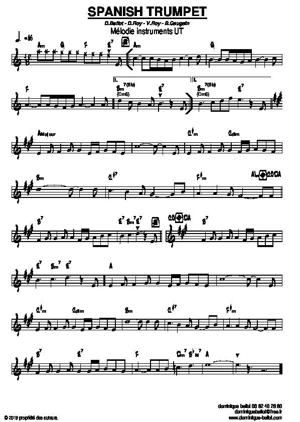 télécharger la partition d'accordéon Spanish trumpet (Slow Spécial Trompettiste) au format PDF