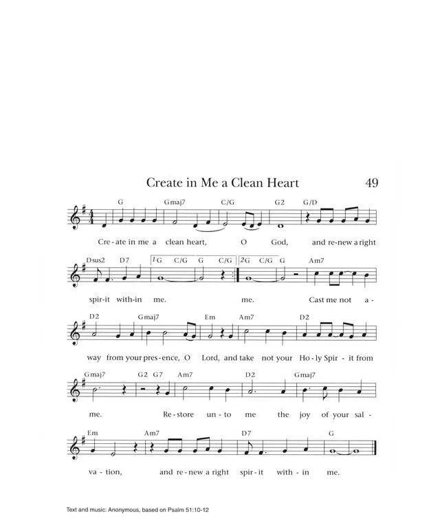 télécharger la partition d'accordéon Create in me a clean heart (Chant : Keith Green) (Hymne) au format PDF