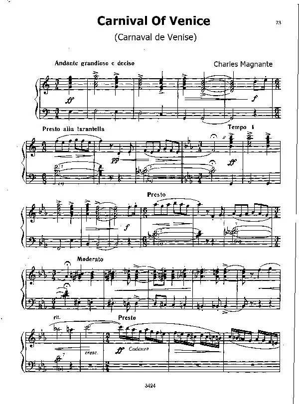 télécharger la partition d'accordéon Carnival of Venice (Carnaval de Venise) (Arrangement : Charles Magnante) (Accordéon) au format PDF