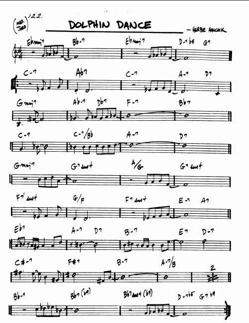 télécharger la partition d'accordéon Dolphin dance (Jazz Swing) au format PDF