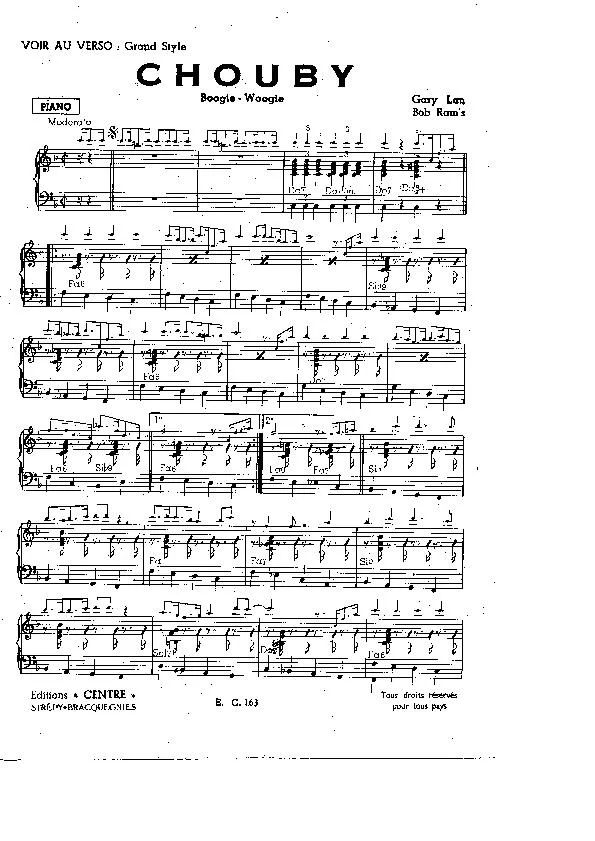 télécharger la partition d'accordéon Chouby (Boogie Woogie) au format PDF