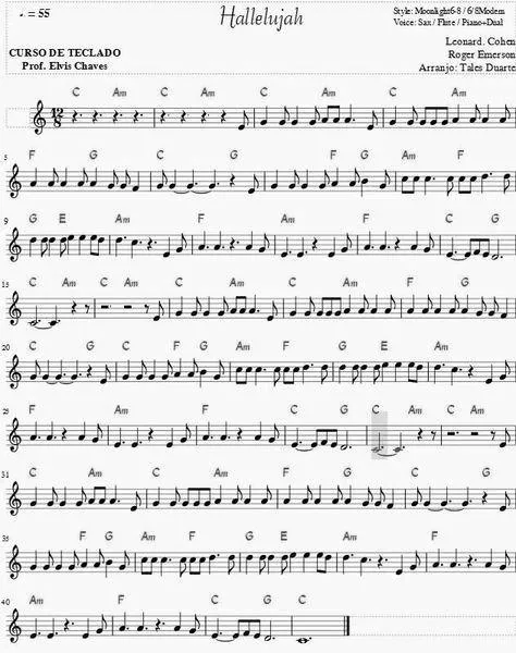 télécharger la partition d'accordéon Hallelujah (Arrangement : Tales Duarte) (Slow Rock) au format PDF