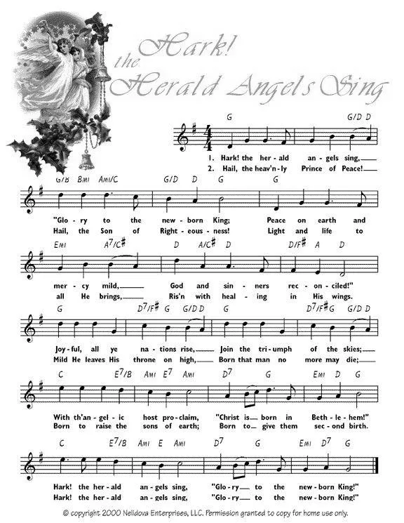 télécharger la partition d'accordéon Hark The herald angel's sing au format PDF