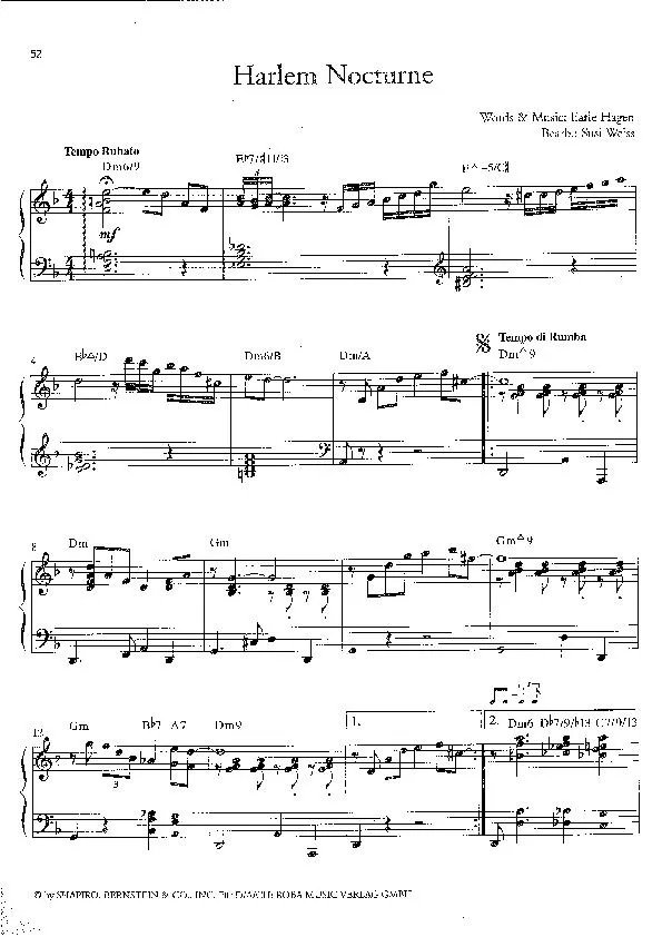 télécharger la partition d'accordéon Harlem nocturne (Arrangement : Susi Weiss) (Rumba) au format PDF