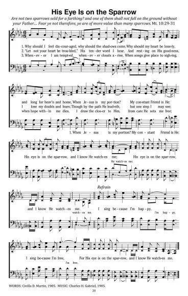télécharger la partition d'accordéon His eye is on the sparrow (Gospel) au format PDF