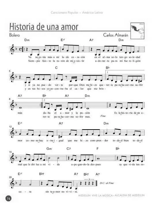 télécharger la partition d'accordéon Historia de una amor (Boléro) au format PDF