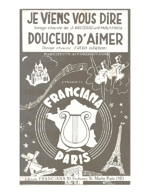 télécharger la partition d'accordéon Douceur d'aimer (Orchestration Complète) (Tango Chanté) au format PDF