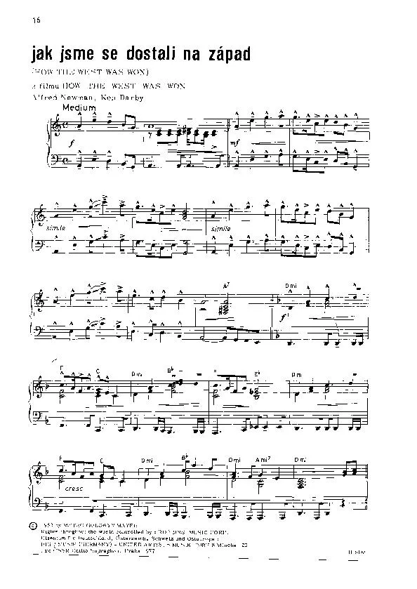 télécharger la partition d'accordéon How the West was won theme (Jak jsme se dostali na západ) (Marche) au format PDF