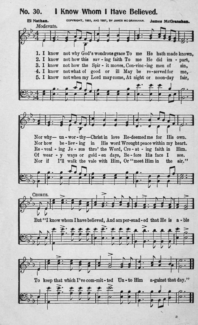 télécharger la partition d'accordéon I know whom I have believed (Hymne) au format PDF