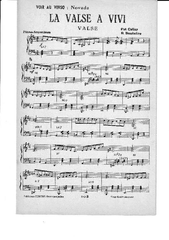 télécharger la partition d'accordéon La valse à Vivi (Orchestration) au format PDF