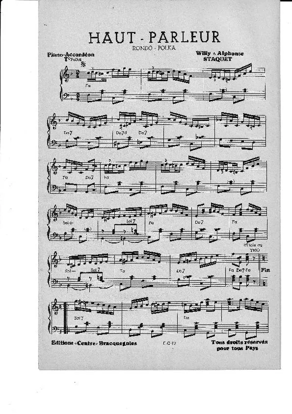 télécharger la partition d'accordéon Haut Parleur (Rondo Polka) au format PDF