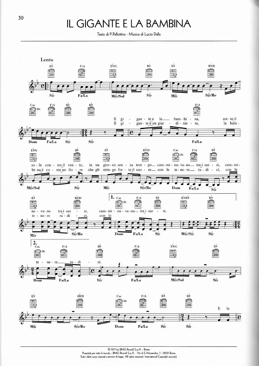 télécharger la partition d'accordéon Il gigante e la bambina (Slow) au format PDF