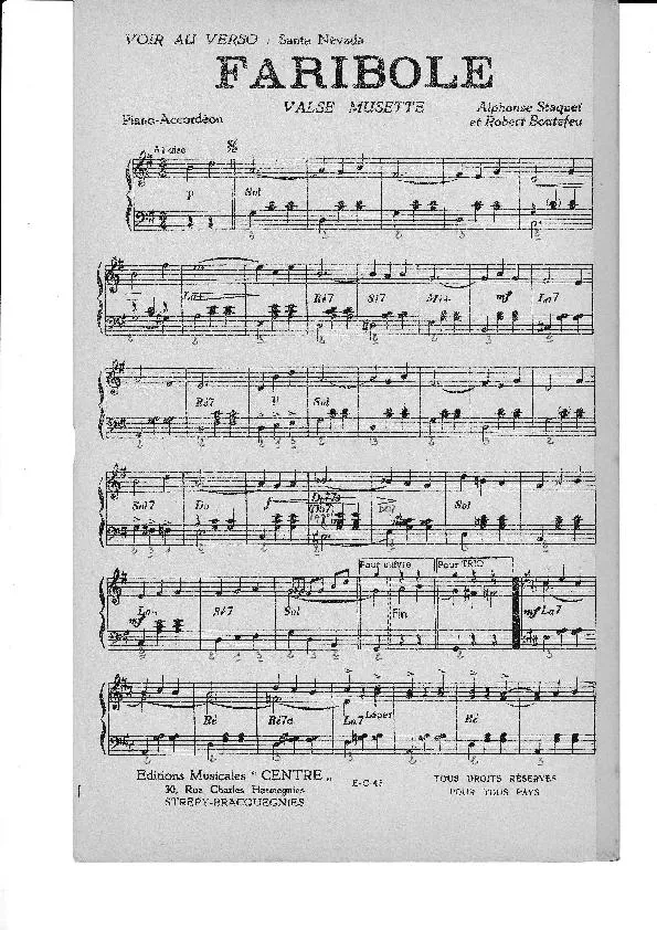 télécharger la partition d'accordéon Faribole (Orchestration) (Valse Musette) au format PDF