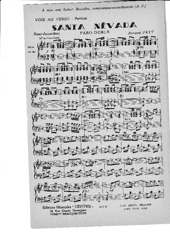 télécharger la partition d'accordéon Santa Névada (Orchestration) (Paso Doble) au format PDF