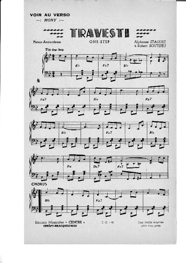 télécharger la partition d'accordéon Travesti (Orchestration) (One-Step) au format PDF