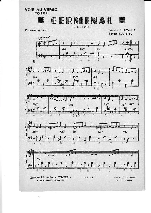 télécharger la partition d'accordéon Germinal (Orchestration) (Fox-Trot) au format PDF