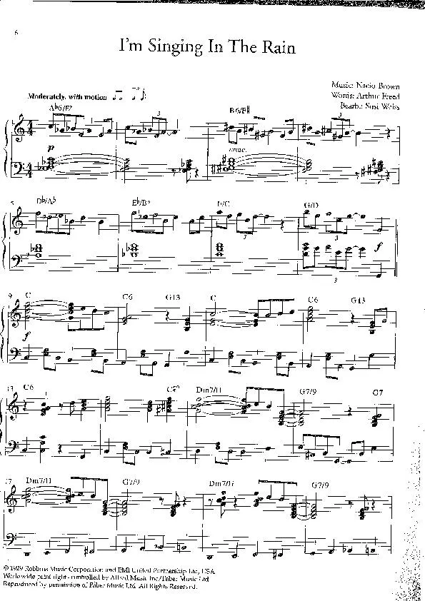 télécharger la partition d'accordéon I'm singing in the rain (Arrangement : Susi Weiss) (Slow Fox-Trot) au format PDF