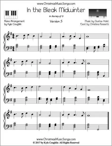 télécharger la partition d'accordéon In the bleak Midwinter (Arrangement : Kyle Coughin) (Chant de Noël) au format PDF