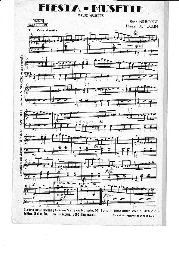 télécharger la partition d'accordéon Fiesta Musette (Orchestration) (Valse Musette) au format PDF