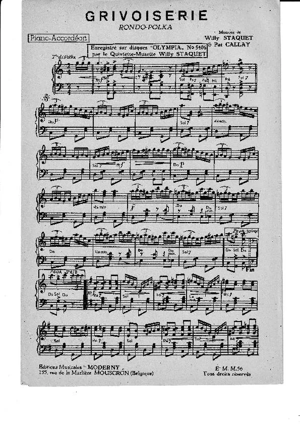 télécharger la partition d'accordéon Grivoiserie (Rondo Polka) au format PDF