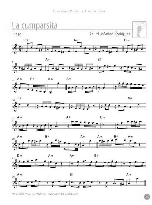 télécharger la partition d'accordéon La Cumparsita (Tango) au format PDF