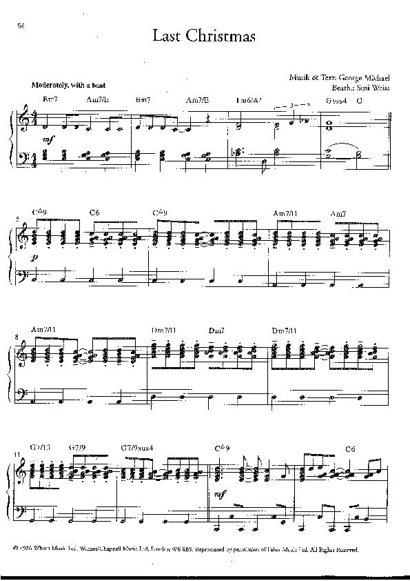 télécharger la partition d'accordéon Last Christmas (Arrangement : Susi Weiss) (Chant de Noël) au format PDF