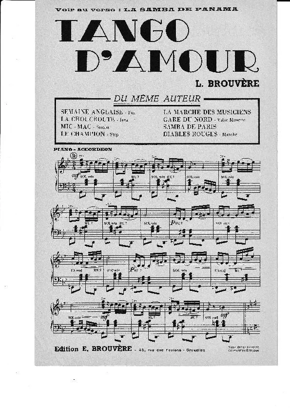télécharger la partition d'accordéon Tango d'Amour au format PDF