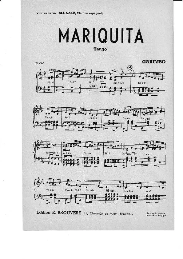 télécharger la partition d'accordéon Mariquita  (Tango) au format PDF