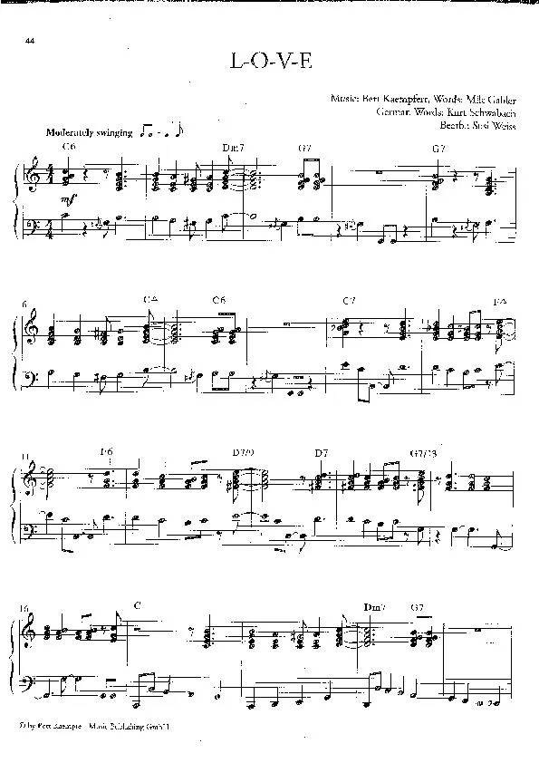 télécharger la partition d'accordéon L O V E (Arrangement : Susi Weiss) (Swing Madison) au format PDF