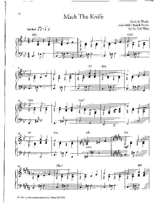 télécharger la partition d'accordéon Mack the knife (Arrangement : Susi Weiss) (Swing Madison) au format PDF