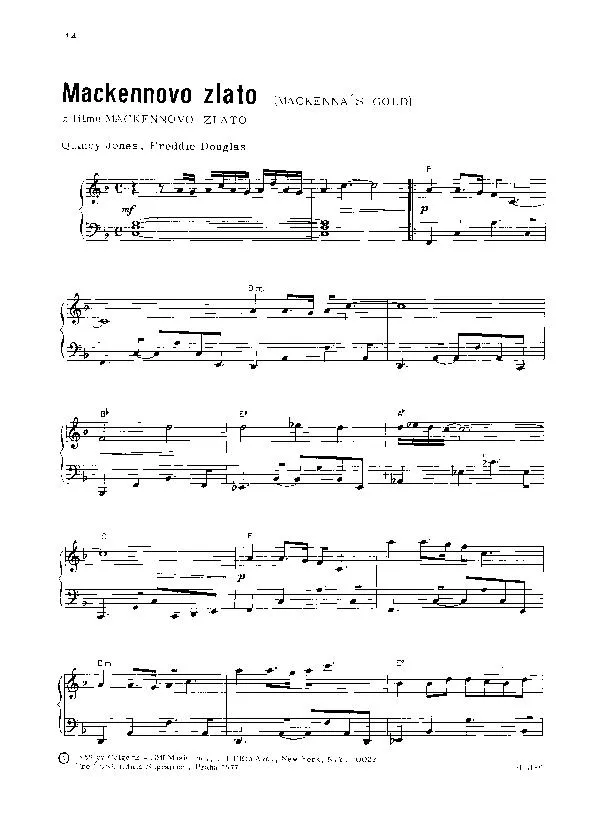 télécharger la partition d'accordéon Mackenna's gold (Mackennovo zlato) (Soundtrack) au format PDF