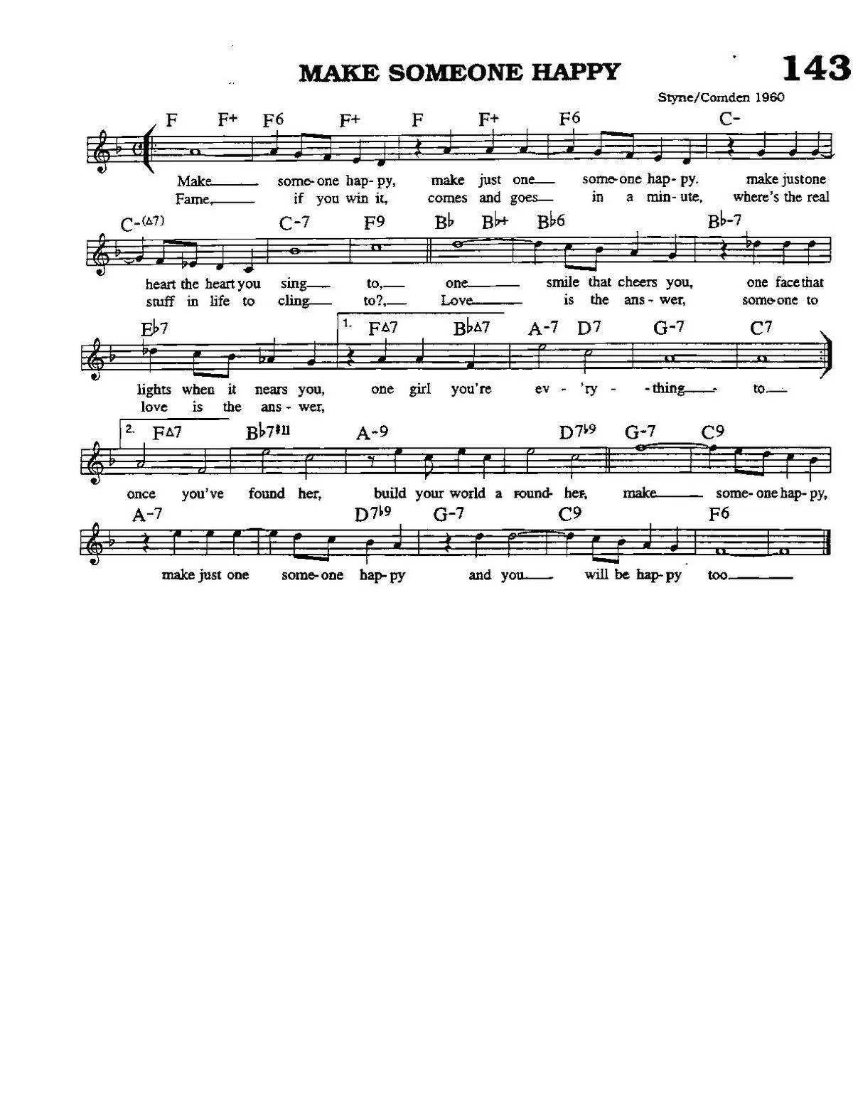 télécharger la partition d'accordéon Make someone happy (Chant : Walter Willison) (Slow) au format PDF