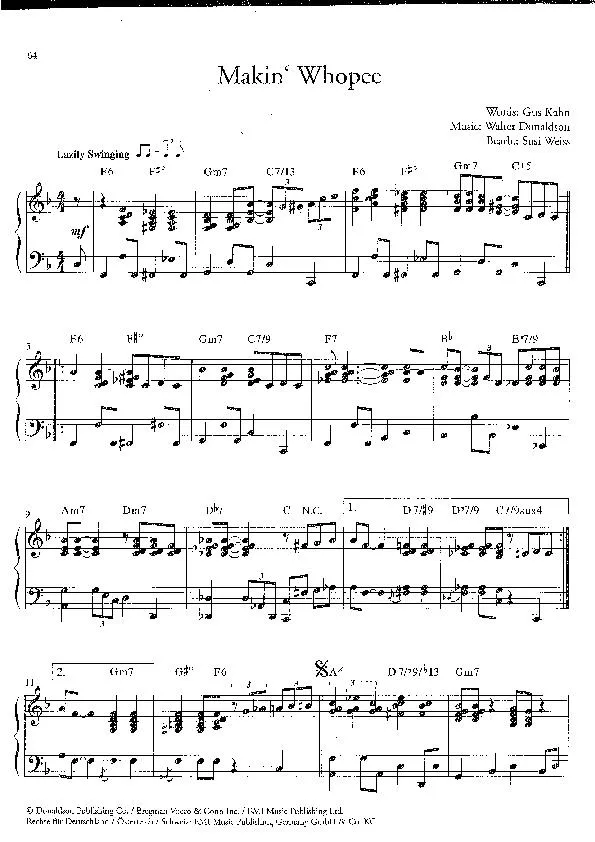 télécharger la partition d'accordéon Makin' whopee (Arrangement : Susi Weis) (Swing Madison) au format PDF