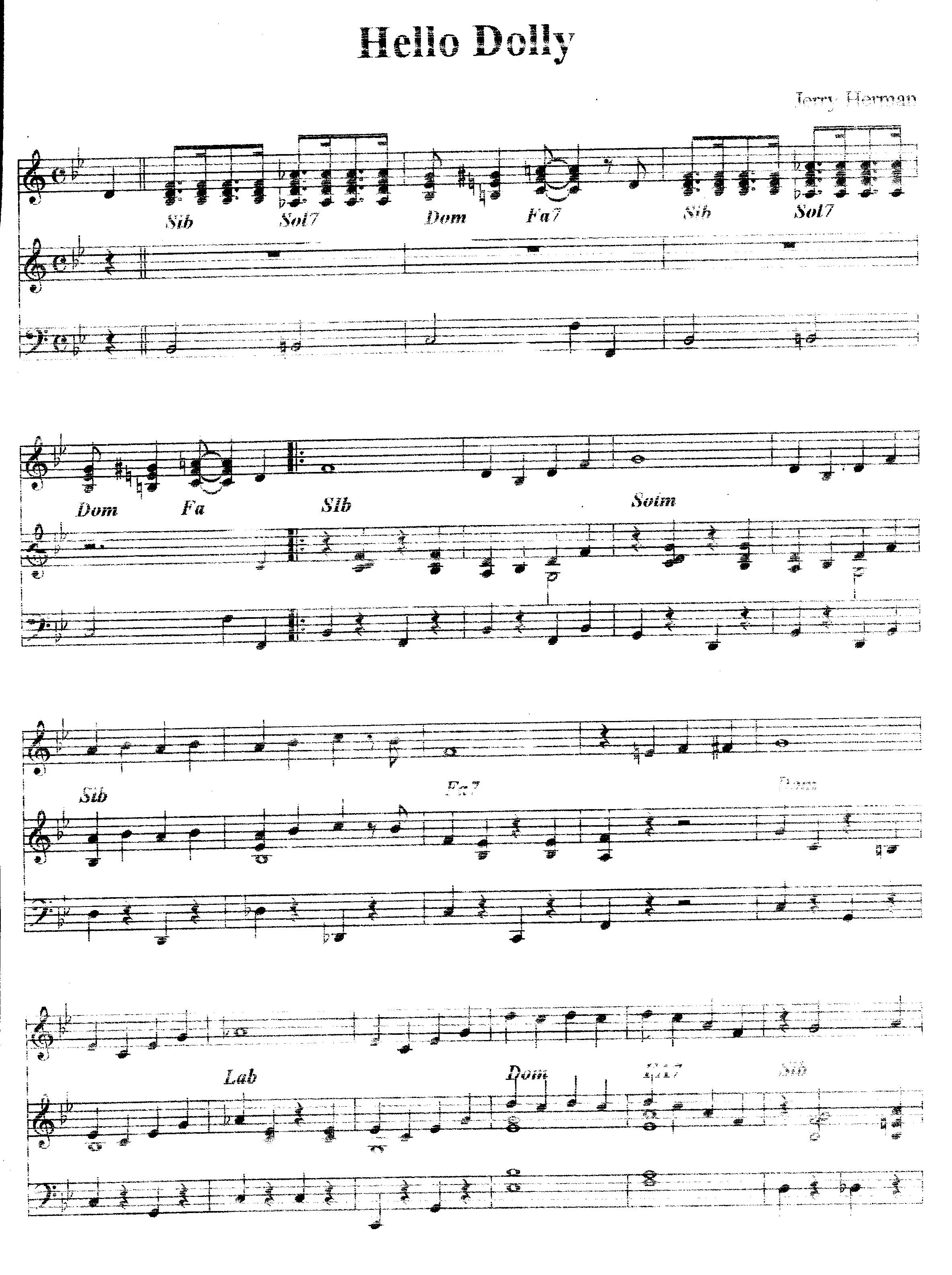 télécharger la partition d'accordéon Hello Dolly au format PDF