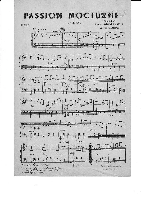 télécharger la partition d'accordéon Passion Nocturne (Valse) au format PDF