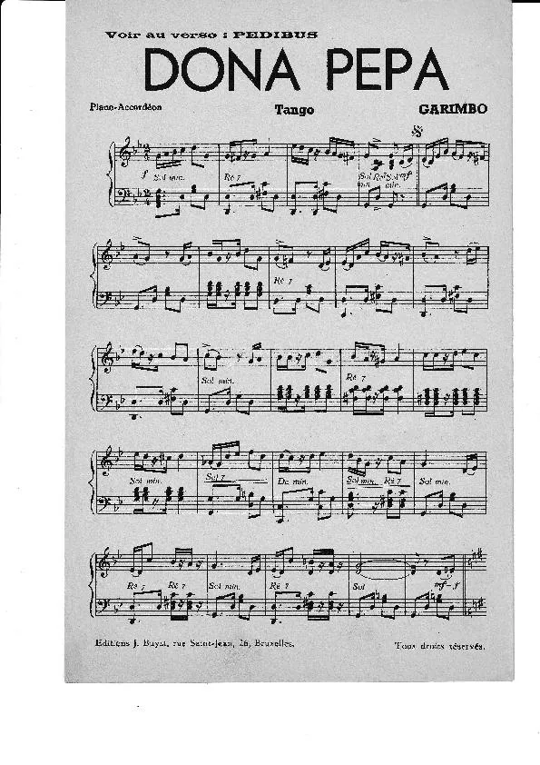 télécharger la partition d'accordéon Dona Pepa (Tango) au format PDF