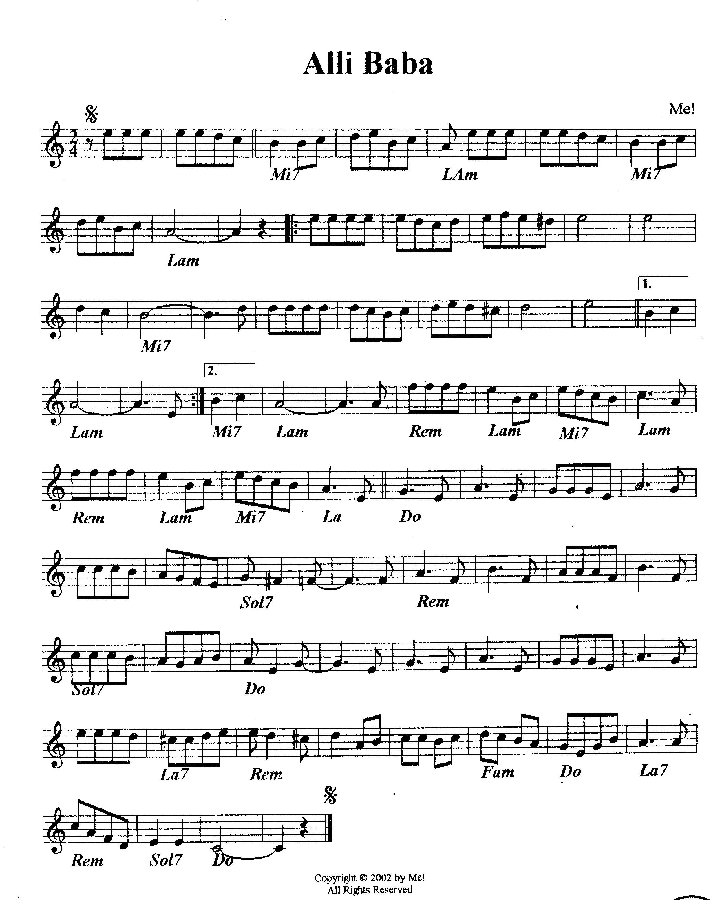 télécharger la partition d'accordéon Ali Baba (Chant : André Bézu) au format PDF