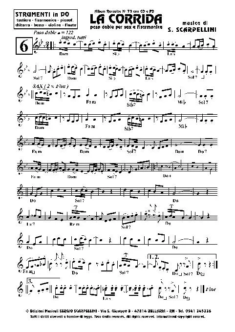 télécharger la partition d'accordéon La corrida (Paso Doble) au format PDF