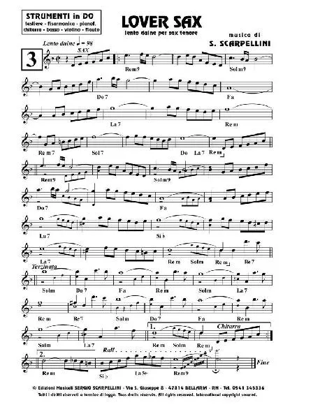télécharger la partition d'accordéon Lover sax (Slow) au format PDF