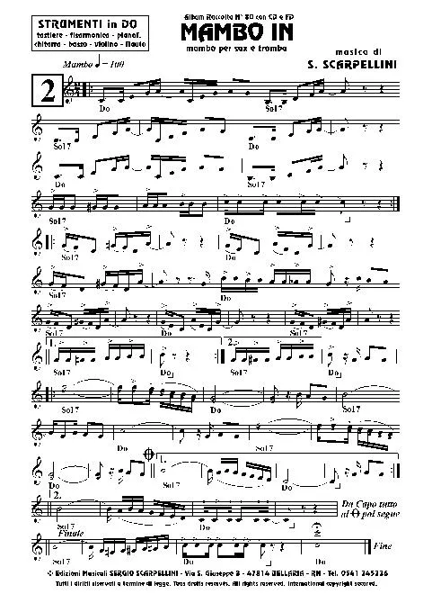télécharger la partition d'accordéon Mambo In au format PDF