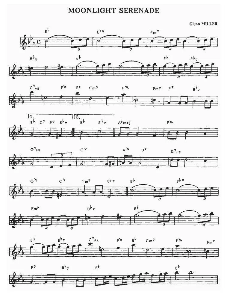 télécharger la partition d'accordéon Moonlight serenade (Dansez maintenant) (Slow) au format PDF