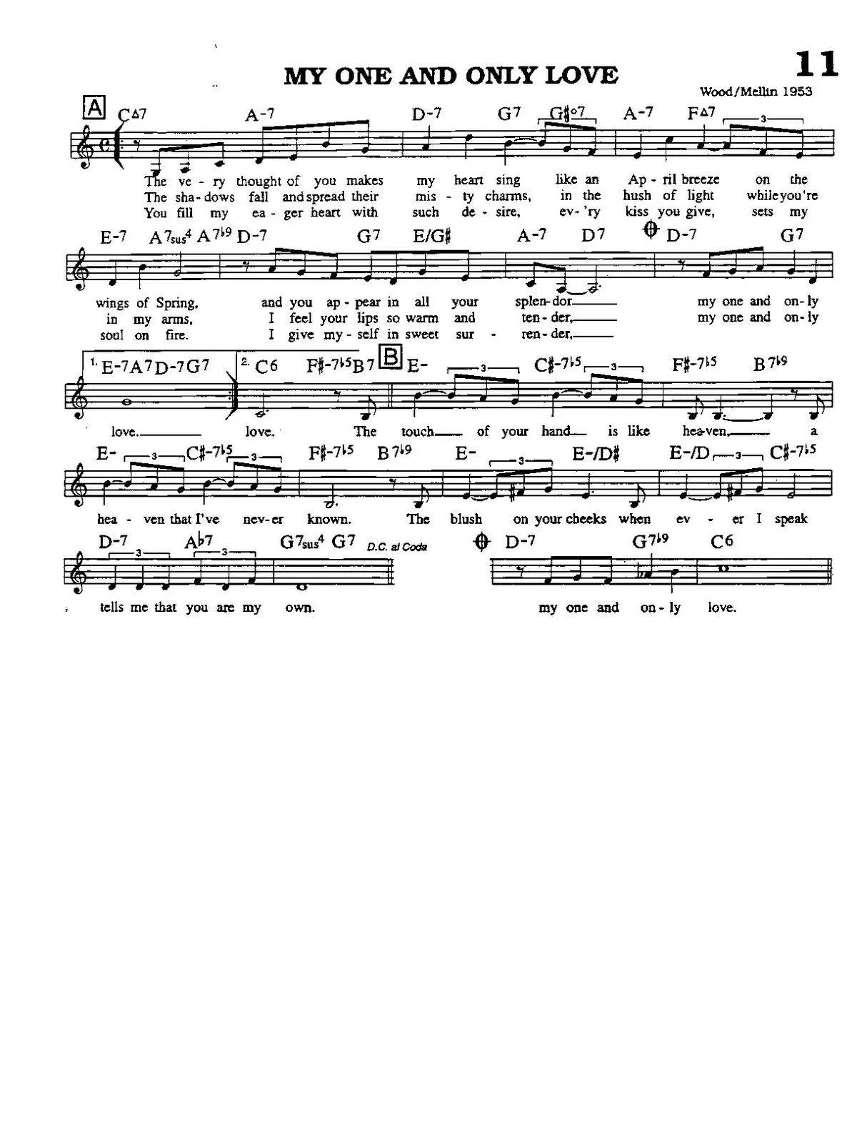 télécharger la partition d'accordéon My one and only love (Interprètes : Frank Sinatra & Nelson Riddle Orchestra) (Slow) au format PDF