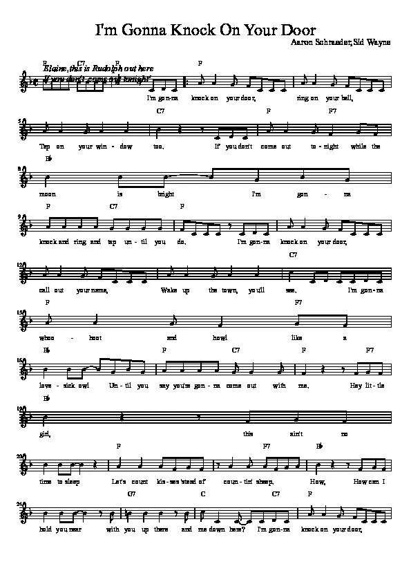 télécharger la partition d'accordéon I'm Gonna Knock On Your Door (Chant : Eddie Hodges) au format PDF