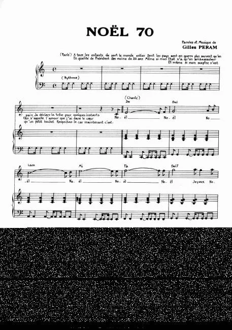 télécharger la partition d'accordéon Noël 70 (Interprètes : Les Poppys) (Slow) (Chant de Noël) au format PDF