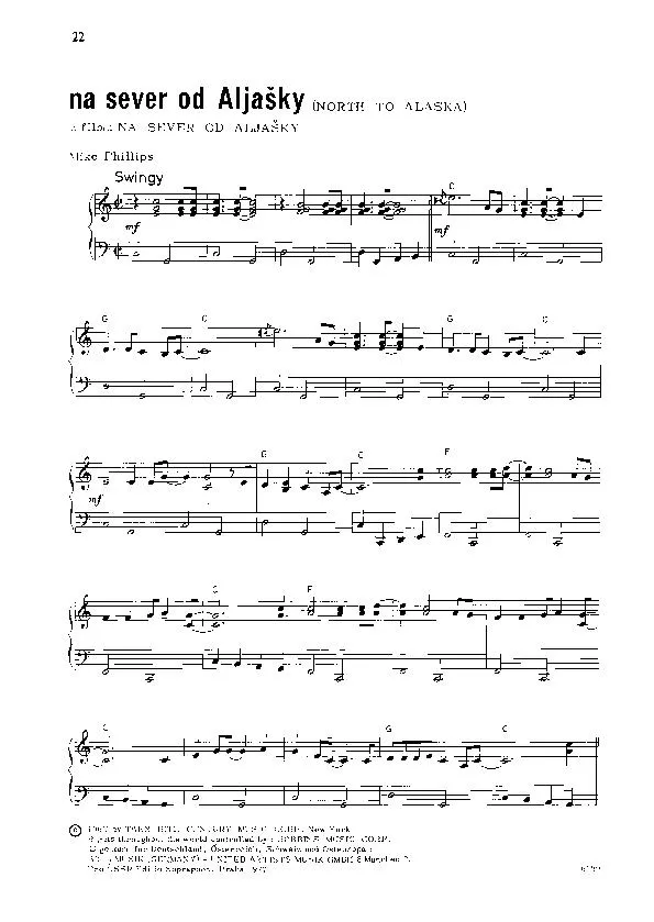 télécharger la partition d'accordéon North to Alaska theme (Swing) au format PDF